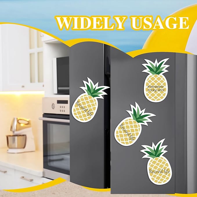 12 Pcs Pineapple Shape Sticky Notes Pineapple Sticky Note Pad Cute Fruit Self Stick Note Pads Self Adhesive Paper Message Note for Home Office School Stationery Supplies Party Gift