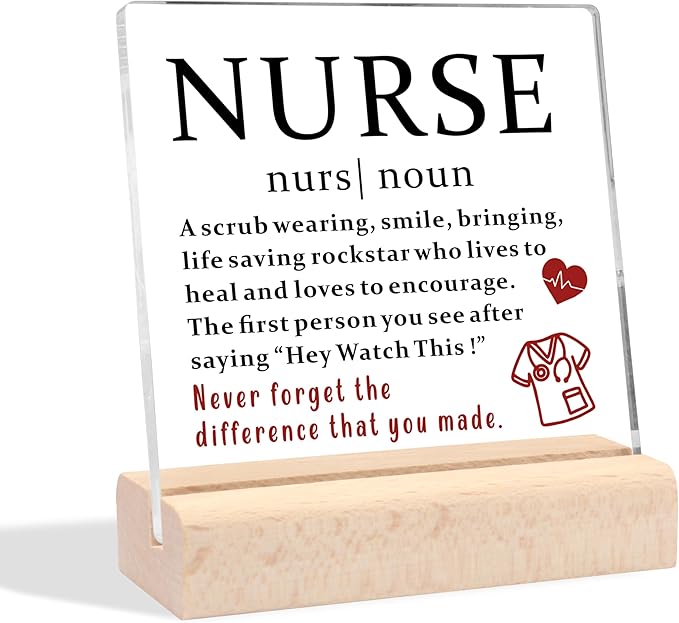 Thank You Gifts for Nurse, School Nurse Gifts Nurse Graduation Gift Ideas Nursing Student Gifts Nurse Appreciation Gifts for Nurses Rn Nursing Student Clear Desk Decorative Sign
