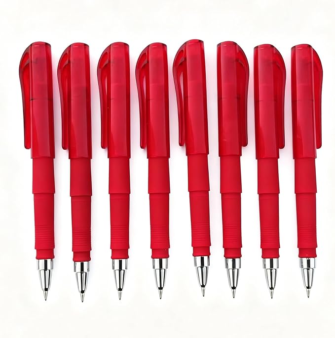 10-Pack Novelty Mini Ballpoint Pens Pocket size Pen Matte Finish Gel Pens, Red Ink Refills, 0.5mm Fine Point Bulk Office & School Supplies for Writing, Marking,Note Taking, Everyday Use