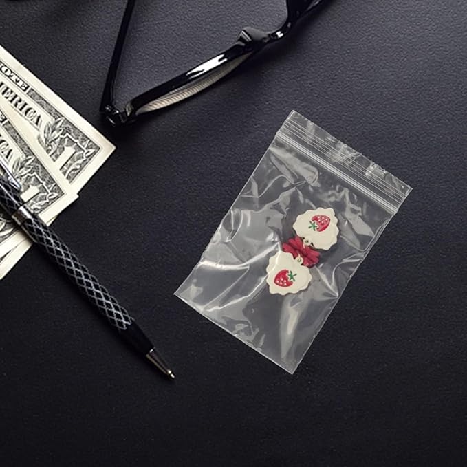 Plastic Jewelry Bags, 200pcs 2 x 3 Clear Zip Bag, 2 mil Thick Small Baggies with Resealable Zipper, Storage Baggies for Daily Vitamin, Jewelry, Candy