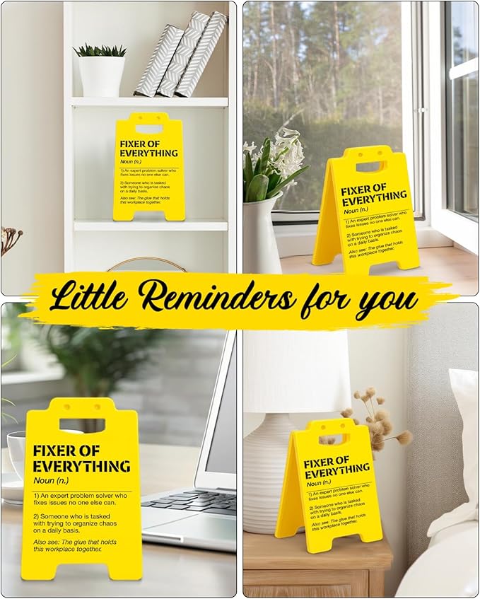 Thank You Appreciation Gifts for Coworker, Boss, Mentor, Boss Day Gifts for Men Women, Fixer of Everything Desk Little Signs Office Decor for Work