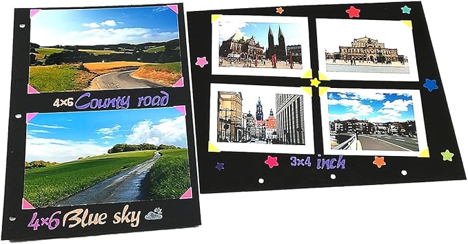 ThxMadam Scrapbooking Black Paper 26x17.5CM,20 Sheets Extra Refill Pages Photo Book Blank Paper for Scrapbook Photo Album Guest Book Memory Notebook 10.82" x 8.07" (27.5 x 20.5CM) for Album Large