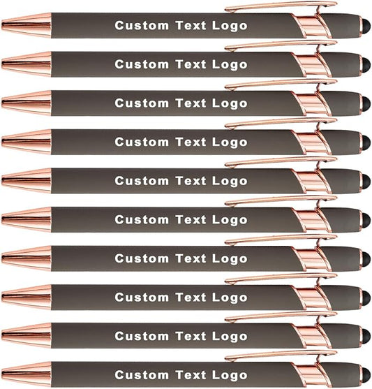 Custom Engraved Ballpoint Pens Bulk, Personalized with Name/Logo, Black or Blue Ink, Smooth Writing for Office, School, Business, Church, Reunion 20 Pcs Bulk Grey