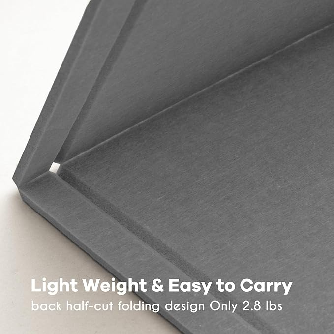 Large Bulletin Board - 48 x 36 Inches, Decorative Felt Pin Board for Wall - 4' x 3' Foldable Photo Display Board with Self-Adhesive Tape, Includes 20 Push Pins - Gray