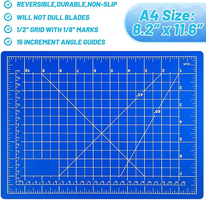 Anezus Exacto Knife Hobby Cutter with A4 Self Healing Cutting Mat Hobby Knife Set with 30 PCS Exacto Blades Precision Art Knife for Crafts Paper Scrapbooking Stencil