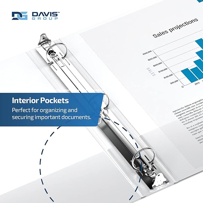Premium Economy 6-Pack 3-Ring Binders for School or Office, Round-Ring Binders, 1.5 Inch, White