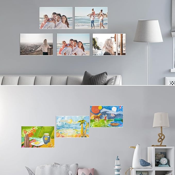 EHWINE 4 Pack 11x17 Wall Mount Acrylic Sign Holder,Horizontal Wall Signs Photo Menu Flyer Display Holders, Plastic Clear Acrylic Frames for Office Home Hotel Business Store (with Adhesive Tape)