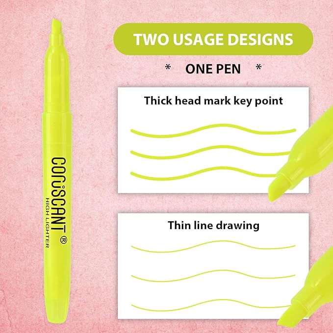 Highlighter - 36 pack color highlighter, color transparent visible fluorescent pen shell, wide chisel point mark, fluorescent pen, school, office