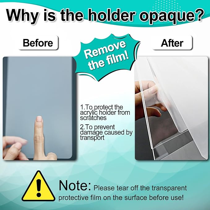 Aheroi 30Pcs Acrylic Sign Holder 8.5 x 11, Clear Wall Sign Holder 8.5 x 11 Wall Mount with 60 Tape, No Drilling Acrylic Wall Frame Paper Holder Document Holder for Office Home Restaurant