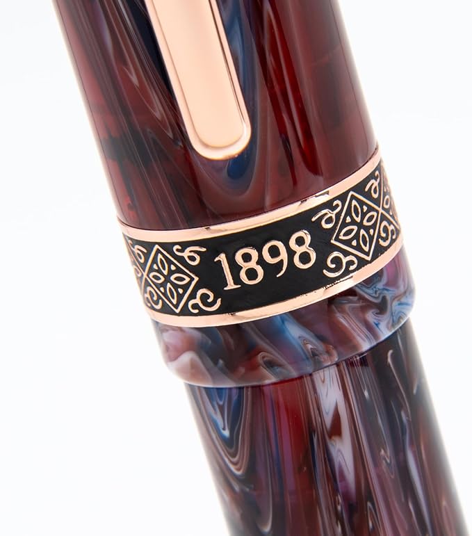 Conklin 1898 Fountain Pen, Misto Purple - 14KT Gold Medium Nib | Unique Resin Pen with 14KT Gold Nib | JoWo Stainless Steel Nib Made in Germany | Ideal Gift for Professionals