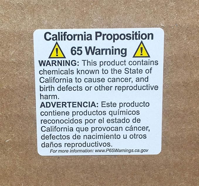 California Proposition 65 Warning Labels Short Form 1 1/2 x 1 1/2 Inch Square 500 Adhesive Stickers