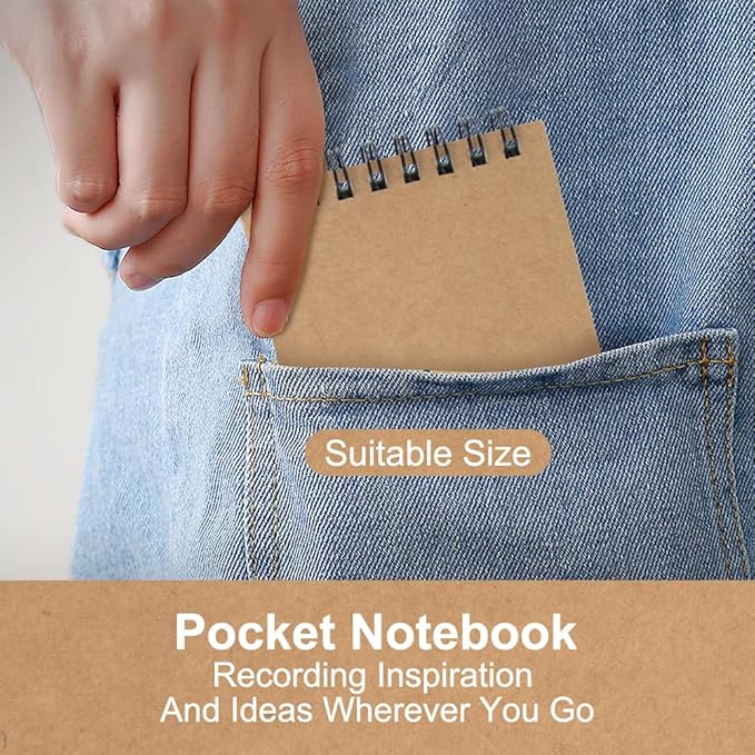 Pocket Notebooks Set of 12, Small 3x5 Spiral Notepads, Office Style Mini Notebook, Small Notepad Pocket Size, Memo Pads for Home, College, Work or School - Lined College Ruled Paper