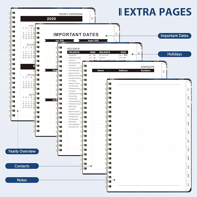 2026 Planner, Weekly and Monthly Calendar Academic Planner, Jan 2026 - Dec 2026, Planning Agenda Book for Desk Accessories and School Supplies - A5 (6.3'' x 8.5'') (Starry Sky, 6.3"x8.5"(Jul 2025-Jun 2026）)