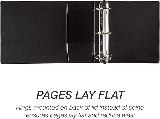 Samsill Durable 5 inch 3 Ring Binder, Made in USA, Locking D Ring FSC 100% Recycled Chipboard, Black, 6 Pack