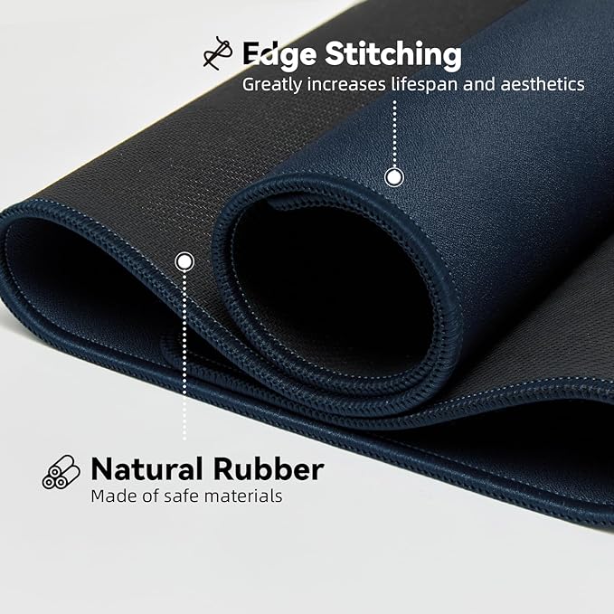 Waterproof Large Gaming Mouse Pad with Durable Stitched Edges, Non-Slip Rubber Base, Smooth Surface Mouse Mat Desk Pad for Home Office Gaming, 27.5"x11.8"x0.08", Dark Blue