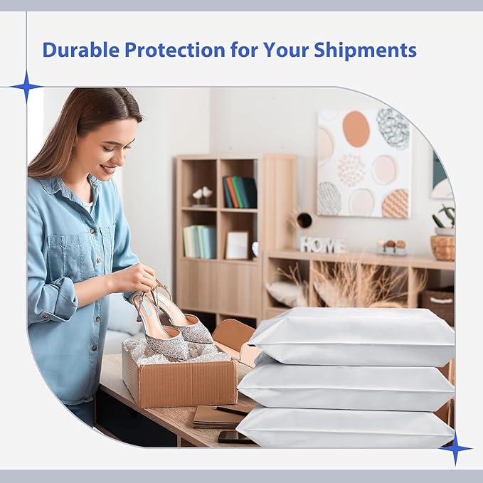 Fuxury 500 Pack 17.7x22" White Large Poly Mailers Bulk,Waterproof Mailing Envelopes for Clothing,XL Strong Adhesive Self Seal Poly Shipping Bags for Postage Return Books Small Business