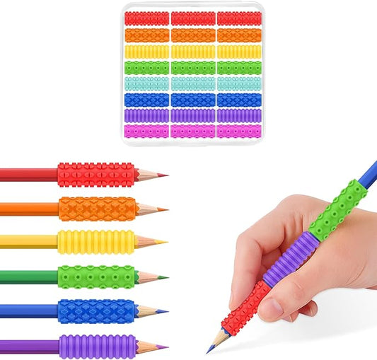 Silicone Textured Pencil Grips, Sensory Fidget Toys for Autism Kids, Writing Aid Tools ADHD Tools, 24 Packs