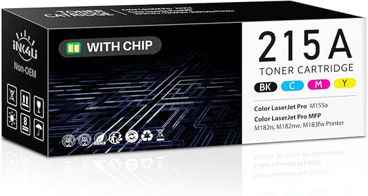 215A Toner Cartridges 4 Pack Replacement for HP 215A W2310A Toner Cartridges hp215a to Work with HP Color Laserjet Pro MFP M183fw M182nw M183fdw M155dw M155nw Printer (Black/Cyan/Magenta/Yellow)