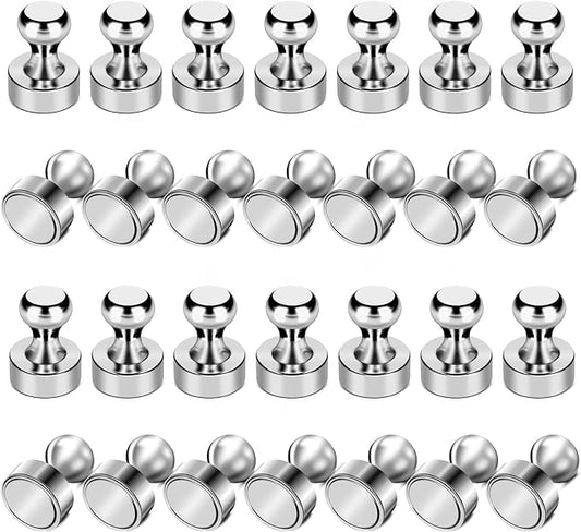 LOVIMAG Refrigerator Magnets, 28Pcs Strong Fridge Magnets for Refrigerator, Small Neodymium Magnets for Whiteboard, Metal Push Pin Magnets for Kitchen, Office, School, Locker, Map Decorative