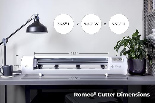 Siser Romeo High-Definition Cutter - 24" Professional Cutting Machine for Vinyl, Paper, and More – WiFi Compatible with Windows & Mac - Includes Leonardo Design Studio Software, Roll Holder Accessory