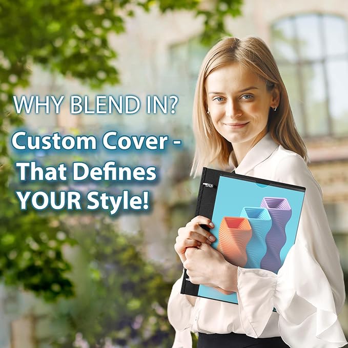 WOT I 1 Inch Telescoping 3 Ring Binder 12-Pack, Expandable Flexible Binder with Customizable Front Cover & Clear Catalog Pocket, Holds 225 Sheets, School Office Supplies, Black+White