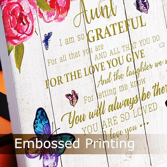 Appreciation Gift for Best Aunt,Aunt Pink Gifts from Niece,You Are So Loved Ceramic Plaque Sign Home Office Desk Shelf Decor for Auntie