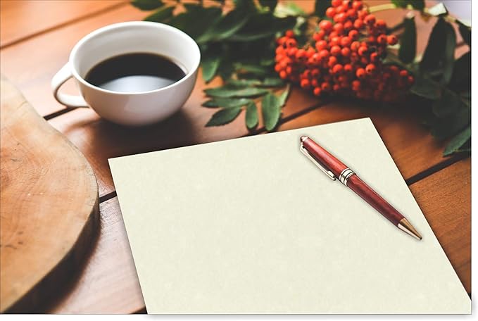 200 Soft White Parchment 60# Text (=24# Bond) Paper Sheets - 8 X 10 Inches Frame and Photo Size Size - 60 Pound is Not Card Weight - Vintage Colored Old Parchment Semblance