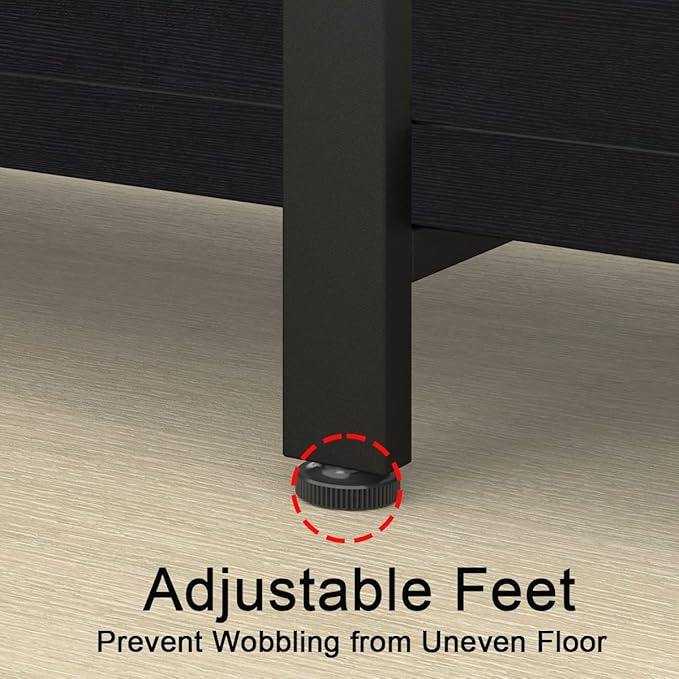 HSH 6 Tier Tall Black Bookshelf, Modern Large Storage Book Shelves & Display Book Shelf,Industrial Open Vertical Metal and Wood Black Bookcases 6 Shelf for Bedroom Living Room Office, Black Oak