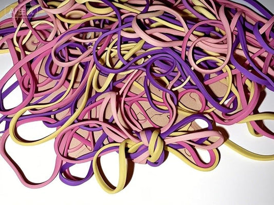 Rubber Bands, Size 117 (7" x 1/8'), Ice Cream Color Elastic Stretchable Non Latex Rubber Bands Rubber Band Bulk, Elastic Band Loops for Files Bank Paper Bills Money, cute and special, 50g Bag