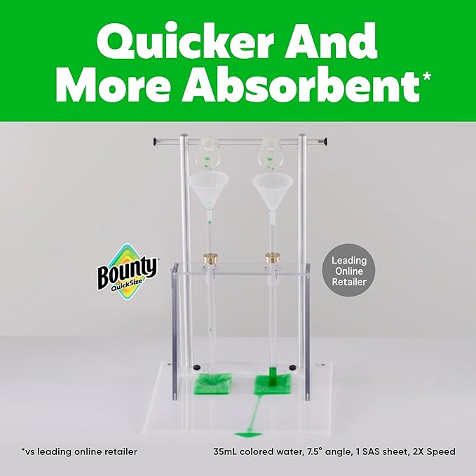 Bounty Quick-Size Paper Towels, White, 12 Family Triple Rolls = 40 Regular Rolls