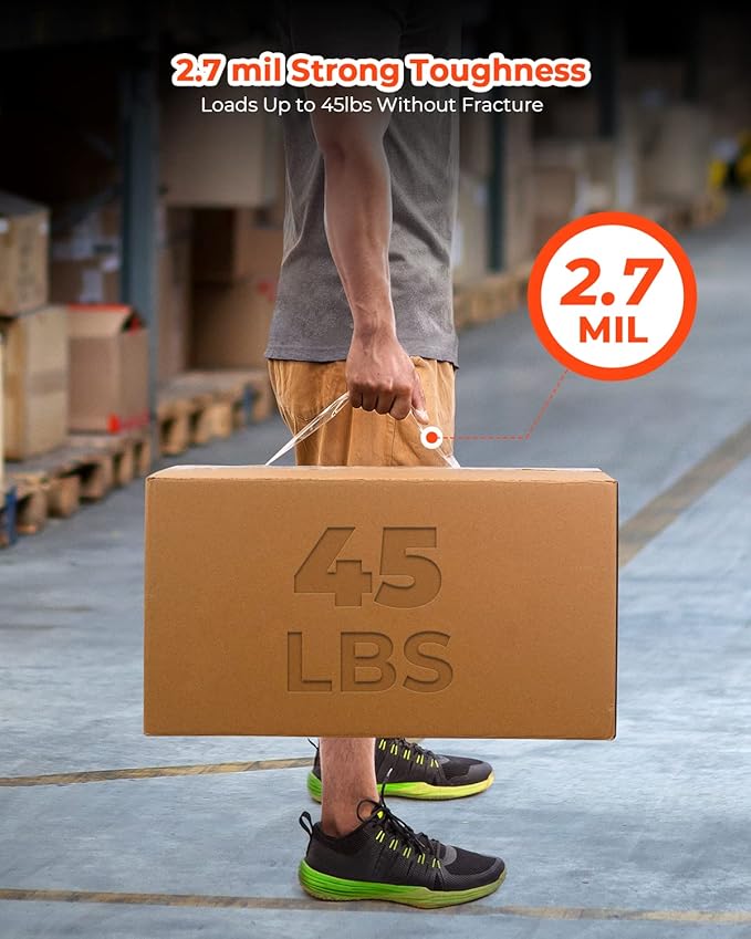 MUNBYN Packing Tape, Heavy Duty Shipping Tape with Total 1080 Yards, 2.7mil, 1.88" *60 Yard(Per Rolls) Great for Shipping Packing Moving Mailing Office Storage, Clear Tape Refill for Dispenser