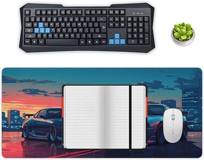 JDM Car Desk Mats on Top of Desks Pad Japanese Large Mouse Pads Gaming Cool Classic Sports Car JDM Big Mousepad for Desktop Keyboard Computer Mat 35.4 x 15.7 inch