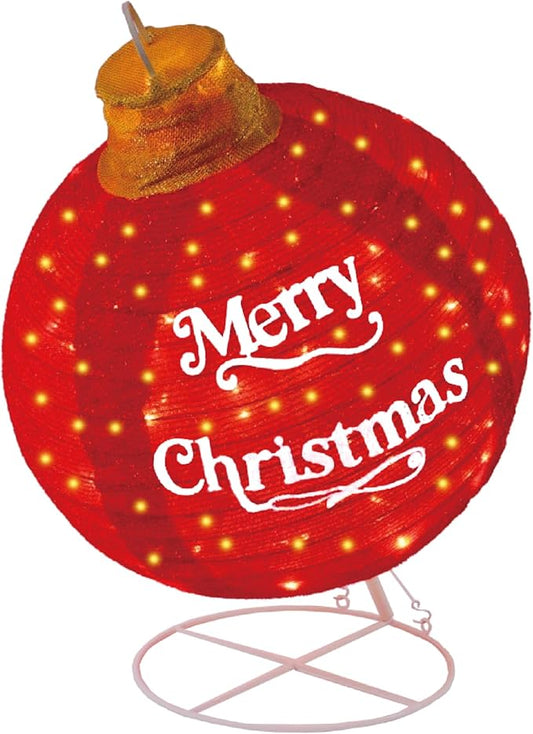 Lighted Pop-Up Christmas Ball with 180 LEDs & 8 Light Functions, Holiday Yard Decor，Outdoor Christmas Decorations