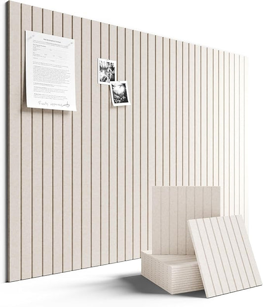 Large Felt Bulletin Board 48" x 36" Cork Board Alternative-12 Pack with 70 Safe Removable Adhesive Tabs, Cork Boards for Walls Cork Board for Home Office Classroom Pin Board (Oatmeal)