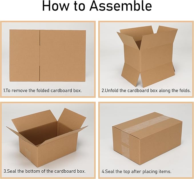 CRUGLA 40 Packs 9x6x4 Shipping Boxes for Small Business, Corrugated Cardboard Boxes Bulk for Shipping Packing Mailing