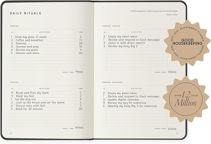 Full Focus Stone Leather Planner by Michael Hyatt - The #1 Daily Planner to Set Annual Goals, Increase Focus, Eliminate Overwhelm, and Achieve Your Biggest Goals - Hardcover