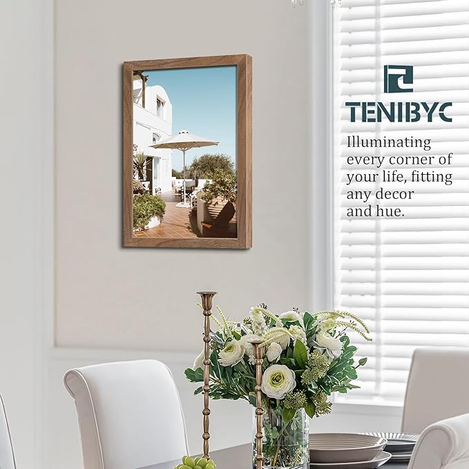 11x17 Walnut Poster Frame 3 Pack with HD Glass - Natural Brown, Solid Wood Picture Frame, Wall Gallery Frame