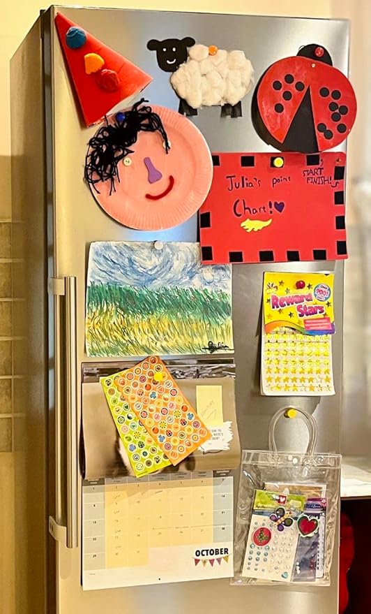 Strong Magnets for Whiteboard, Glassboard and Fridge (Black, 8 Pack, Small). N54 Neodymium Rare Earth Heavy Duty Magnets for Home and Office Supplies.