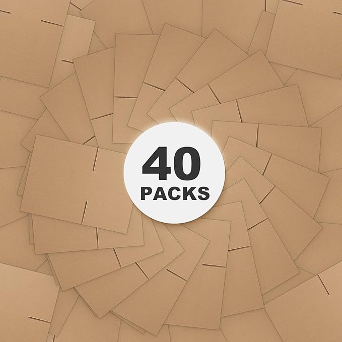 CRUGLA 40 Packs Shipping Boxes 8x6x4, Cardboard Boxes for Small Business, Corrugated Mailing Box Bulk for Packaging