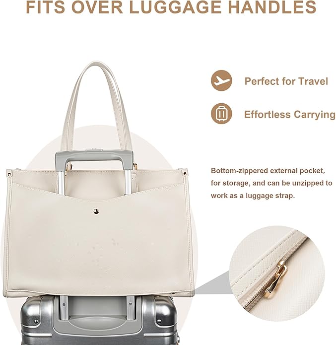 Laptop Tote Bag Women, Work Tote with Multi Pockets, Nurse Bag with Large Cup Holder, For Work, Travel, Daily Use