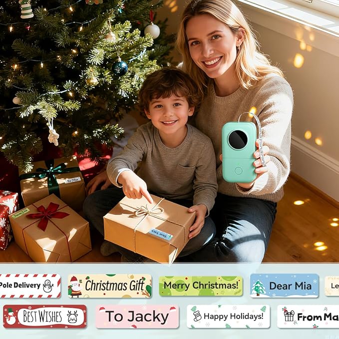 Phomemo D30 Label Maker Machine, Portable Bluetooth Mini Label Printer, Smartphone Handheld Thermal Sticker Small Labeler Multiple Templates Font Icon Inkless Custom Label for Home Kids School Items