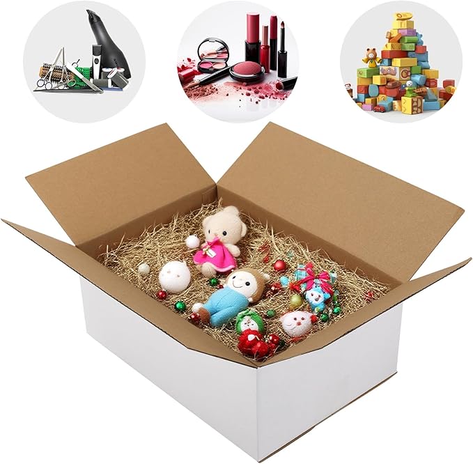 10x7x4 Shipping Boxes Set of 40, 3 Layers E Watts White Corrugated Cardboard Small Business Packing Box for Mailing, Moving