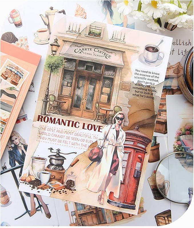 Aesthetic Journaling Sticker Books for Adults - Pre-Cut Scrapbook Stickers Vintage 20 Sheets Junk Journal Supplies Watercolor Scrapbooking Stickers Planner Cottagecore Decorative DIY Arts Craft Making