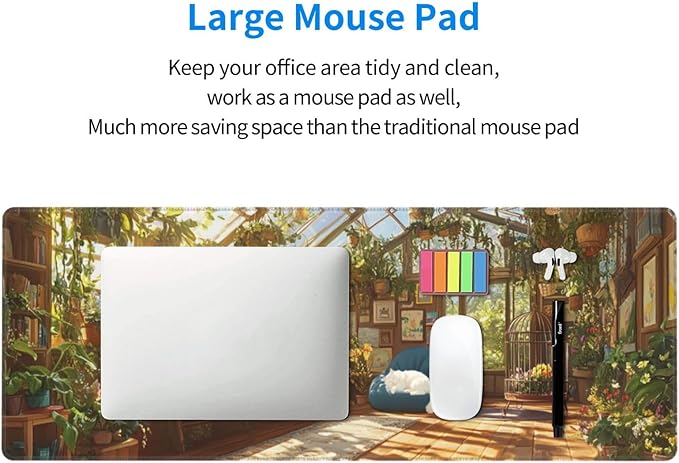 Room Mouse Pad 31.5 X 11.8 Inch Big Desk Rubber Base Stitched Edges Keyboard Pad XXL Mouse Mat for Home Game and Office