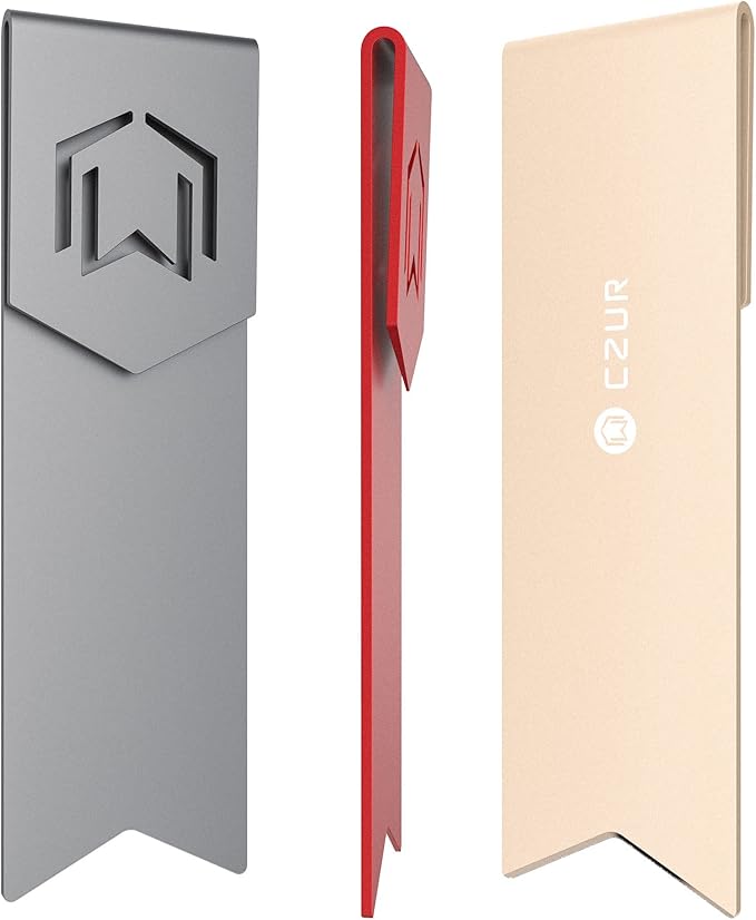 CZUR Mental Bookmark, Stylish Bookmarks, Teacher Valentine Gift, Unique Gift for Women, Men, Readers, Light&Durable Reward Bookmark with ANODIZING Technology, SuperGrip U-Shape Design-3 Pieces