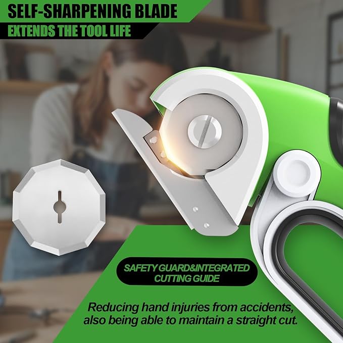 ZEITE 4V Cardboard Box Cutter,Cordless Electric Scissors,with 2 Blades,Storage Box,USB Charging Cable,Max Cutting 1/4",Ideal for Cardboard,Thin Carpet & Plastic Recycling,Easy to Hold and Safe