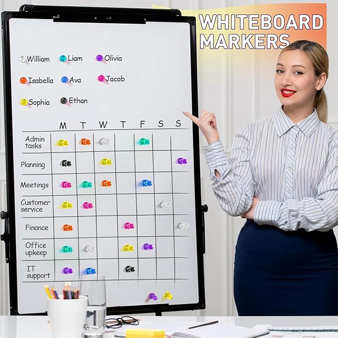 VNDUEEY 96PCS Strong Fridge Magnets, Colorful Magnetic Push Pins for Bulletin Board, Dry Erase Magnets Refrigerator Magnet, Small Strong Magnets for Whiteboard, Kitchen, School, Office, Map (8 Colors)