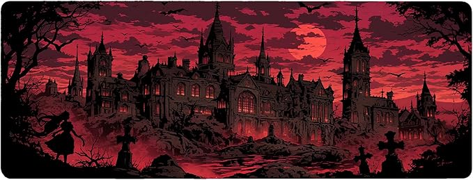Gothic Desk Mat Large Gaming Mouse Pad Gothic Extended Mousepad Big in Laptop Computer Mouse Keyboard Mat for Office Desk Decor 31.5x12 in