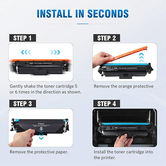 210A Toner Cartridges 4 Pack Compatible Replacement for HP 210A 210X W2100A W2101A W2102A W2103A Works for HP Color Pr MFP 4301 4201 Series 4201dw 4201dn MFP 4301dw 4301fdn 4301fdw Printer 4-Pack