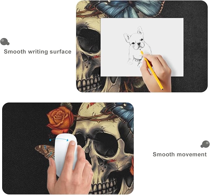 Day of The Dead Skull XL Mouse Pad - Non-Slip Mouse Pad Protector for Gaming and Office, Large 35.5x16 Inch Easy Gliding Computer Mouse Pad with Rubber Base